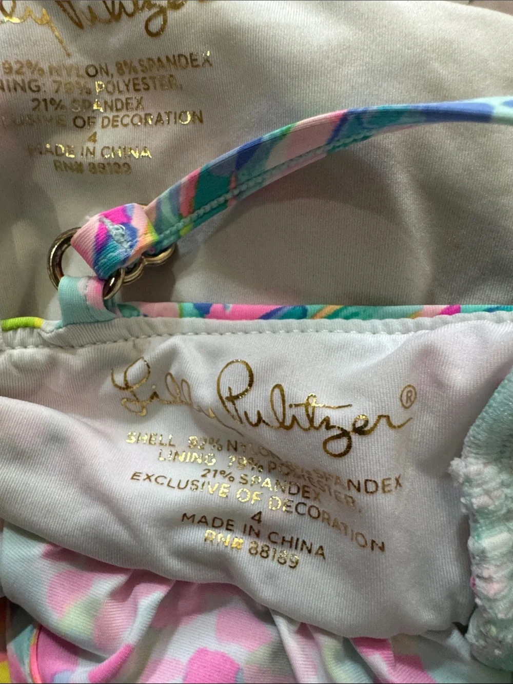 Lilly Pulitzer catch the wave Two-Piece Bikini Set size 4 like new